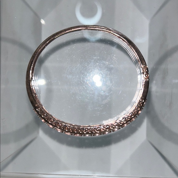 NWOT Designer Rose Gold Plated Sterling Silver Genuine Morganite Bangle Bracelet - Picture 6 of 8